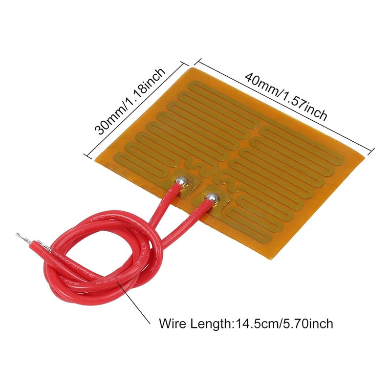 Coliao 6pcs Film Heater Plate Adhesive Pad 5V 1W 30mmx40mm PI Heating Elements Film Strip Heater Adhesive Polyimide Heater Plate - Image 2